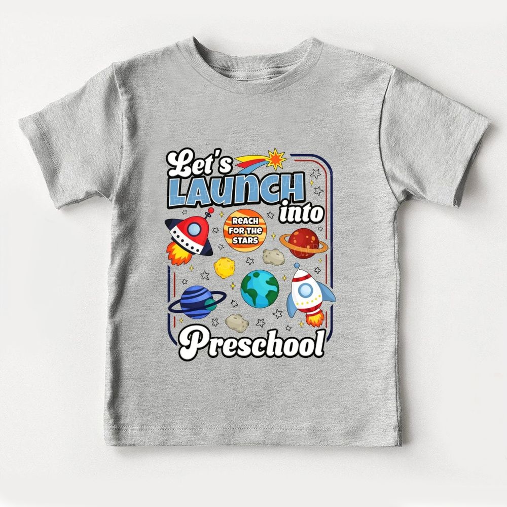 Personalized Grade Let'S Launch Into Preschool Toddler T-shirts