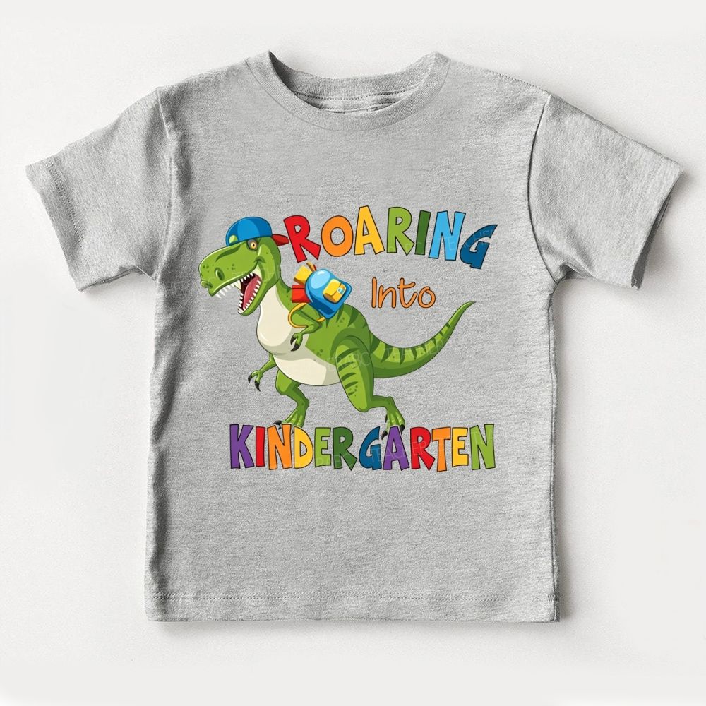 Personalized Grade Roaring Into Kindergarten Toddler T-shirts