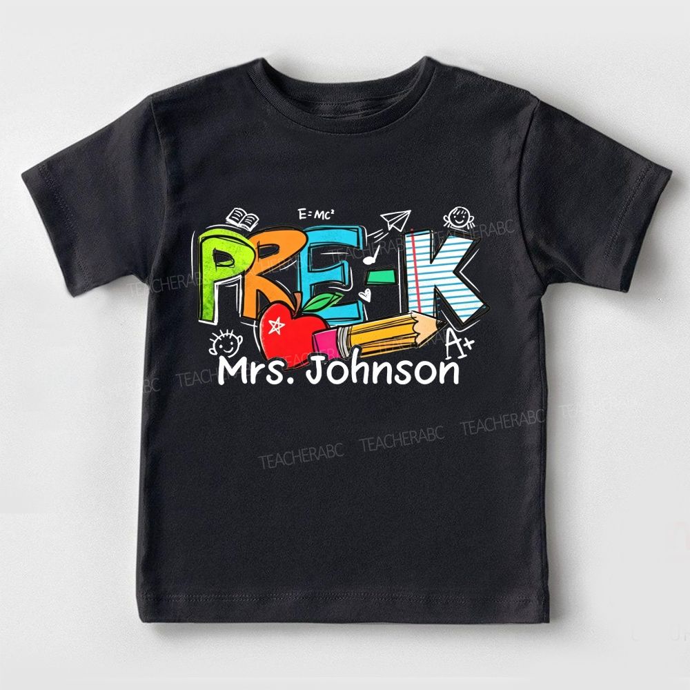 Personalized Name And Grade My Pre-K Classroom Toddler T-shirts