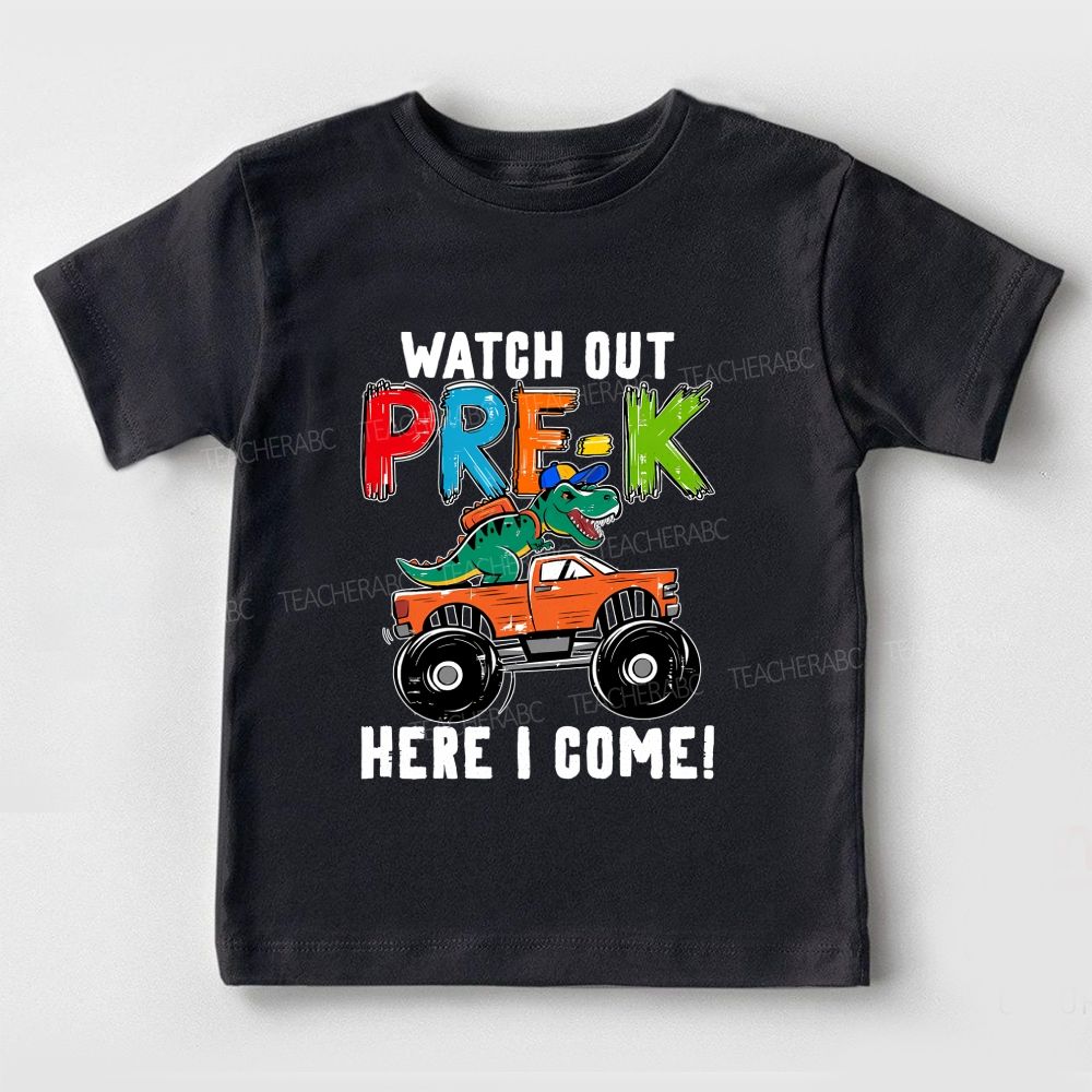 Personalized Grade Watch Out Pre-K Here I Come Toddler T-shirts