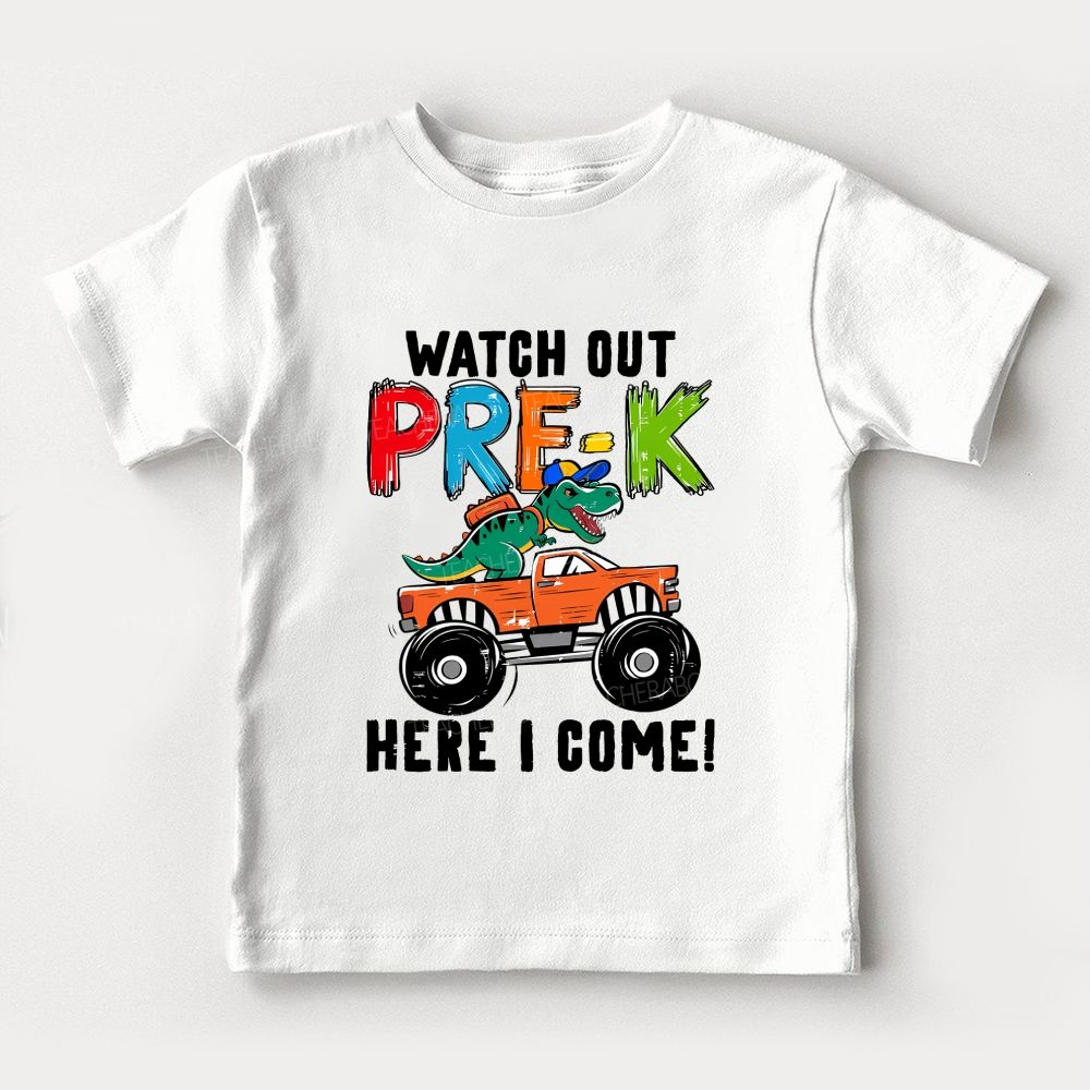 Personalized Grade Watch Out Pre-K Here I Come Toddler T-shirts