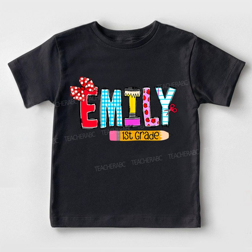 Personalized Name And Grade I'M Ready To Learn Toddler T-shirts