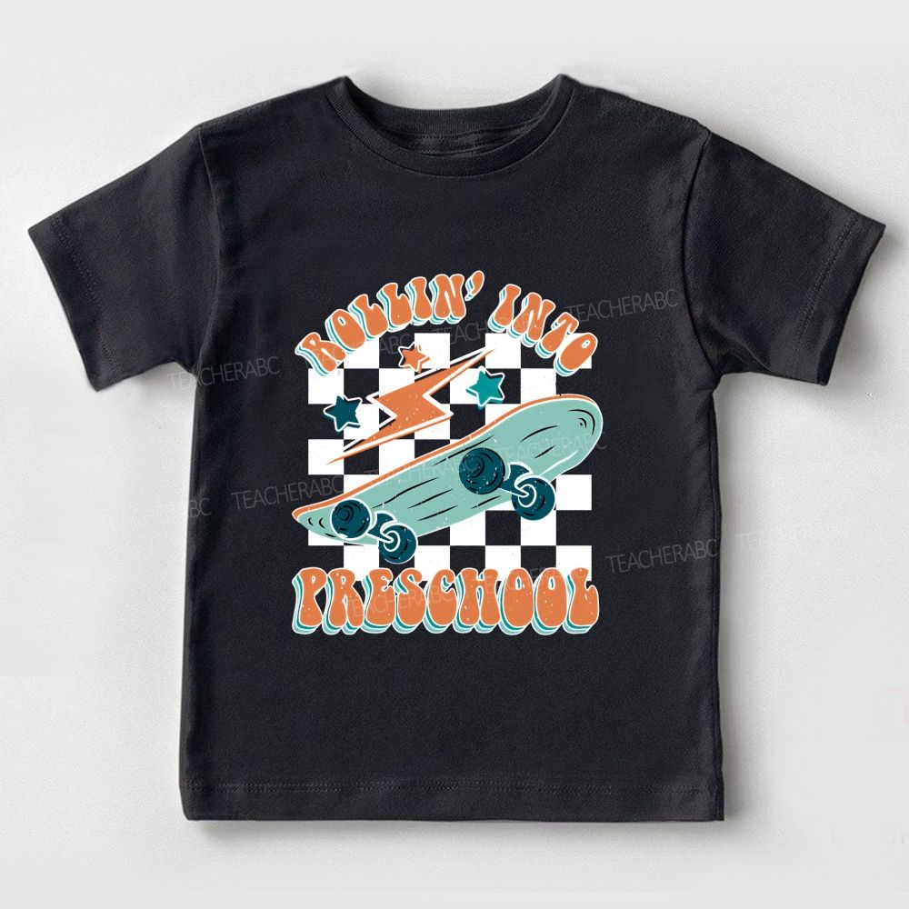 Personalized Grade Rollin' Into Preschool Toddler T-shirts
