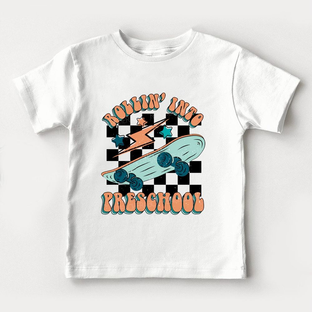 Personalized Grade Rollin' Into Preschool Toddler T-shirts
