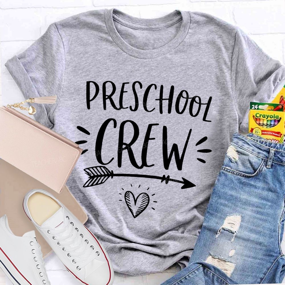 Personalized Grade Preschool Crew Little Heart Teacher T-shirt