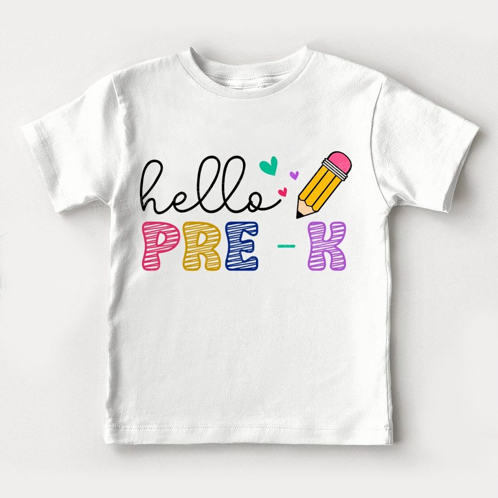 Personalized Grade Hello Pre-K Ready For Fun Toddler T-shirts