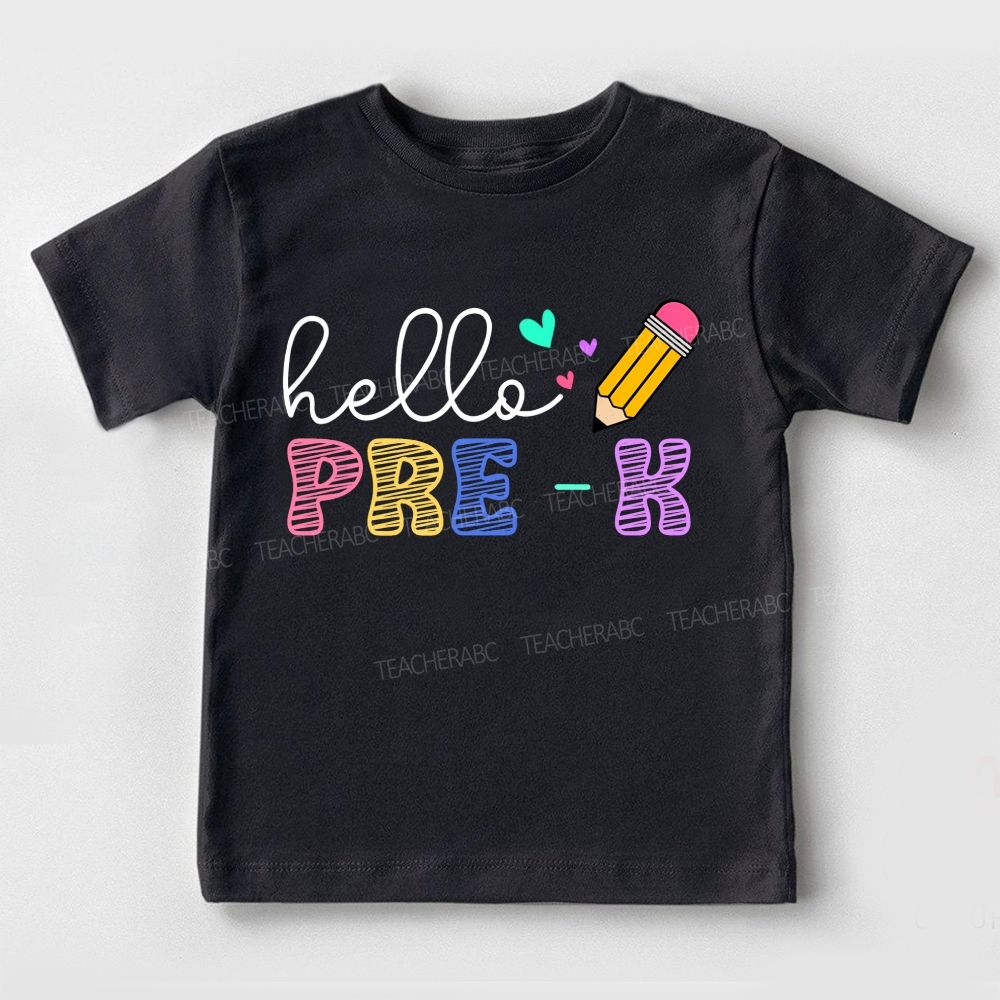 Personalized Grade Hello Pre-K Ready For Fun Toddler T-shirts