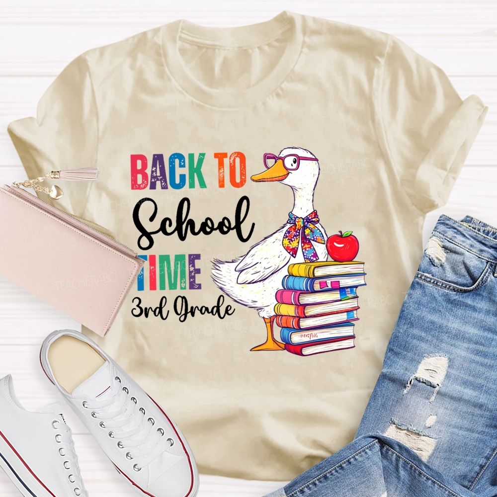 Personalized Grade   Back To School Time    Teacher T-shirt