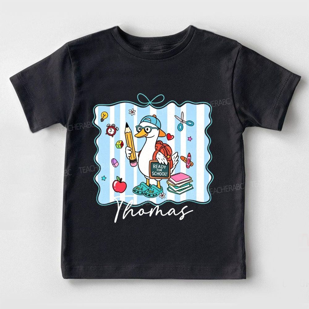 Personalized Name Ready For School Let'S Learn Toddler T-shirts