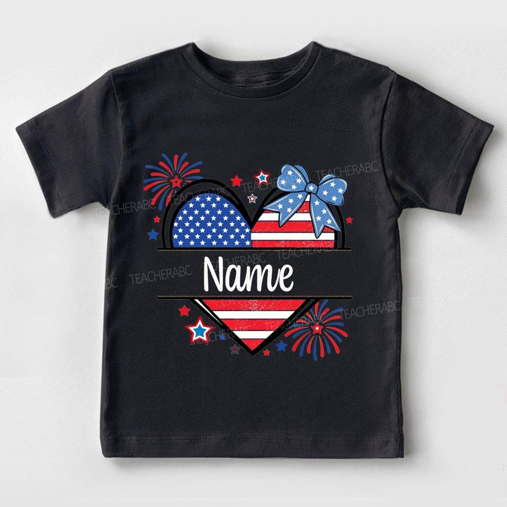 Personalized Name Kindergarten Patriotic And Proud Toddler T-shirts