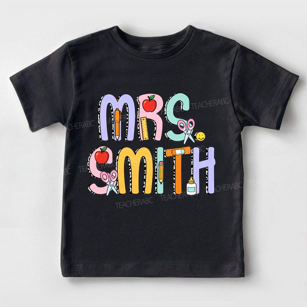 Personalized Name Pencils  Apples And Teaching Toddler T-shirts