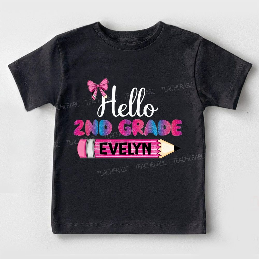 Personalized Name And Grade Hello 2nd Grade It'S Me Toddler T-shirts