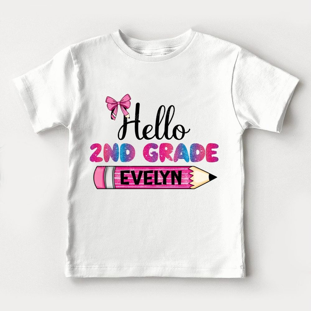 Personalized Name And Grade Hello 2nd Grade It'S Me Toddler T-shirts