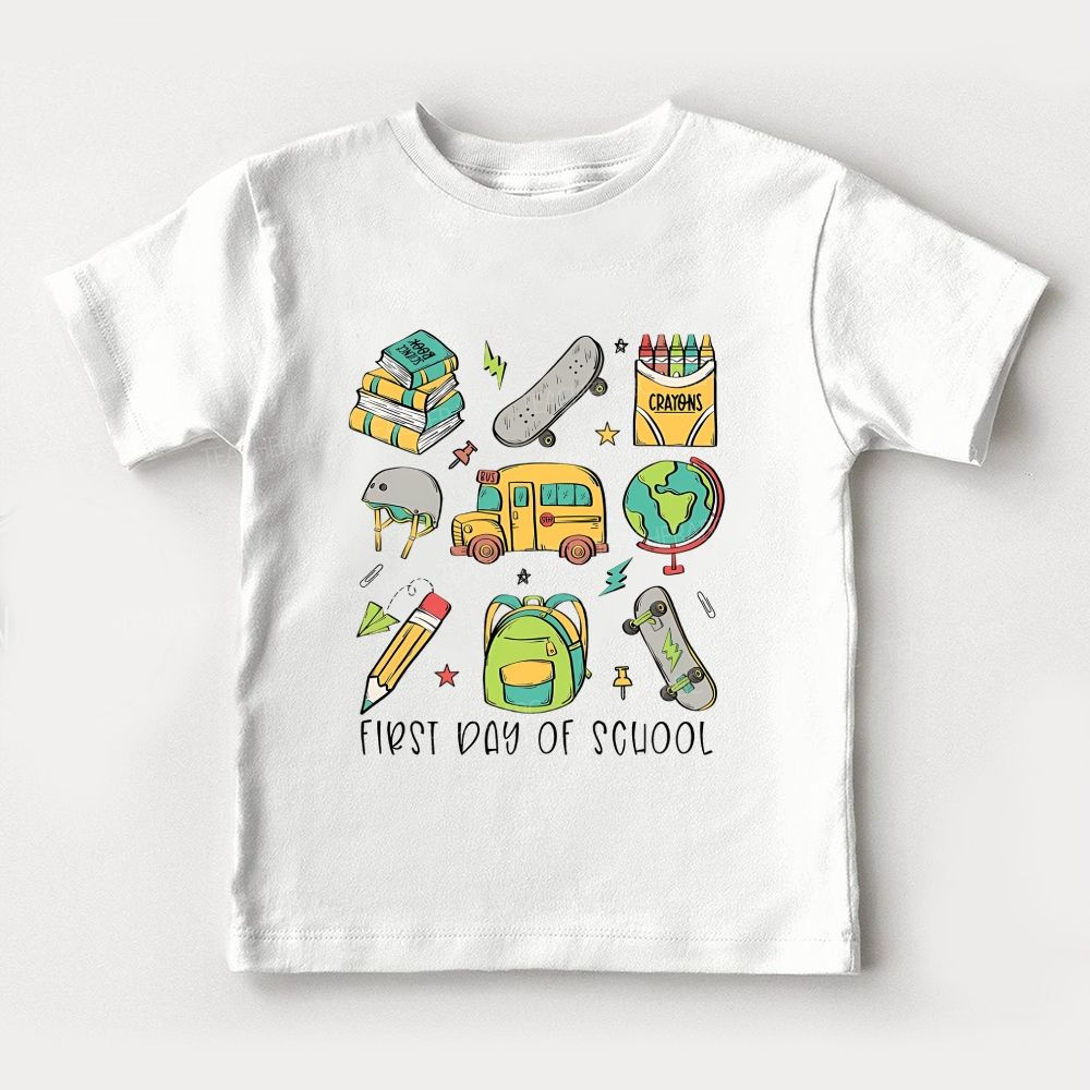 First Day Of School Skate And School Supplies Toddler T-shirts