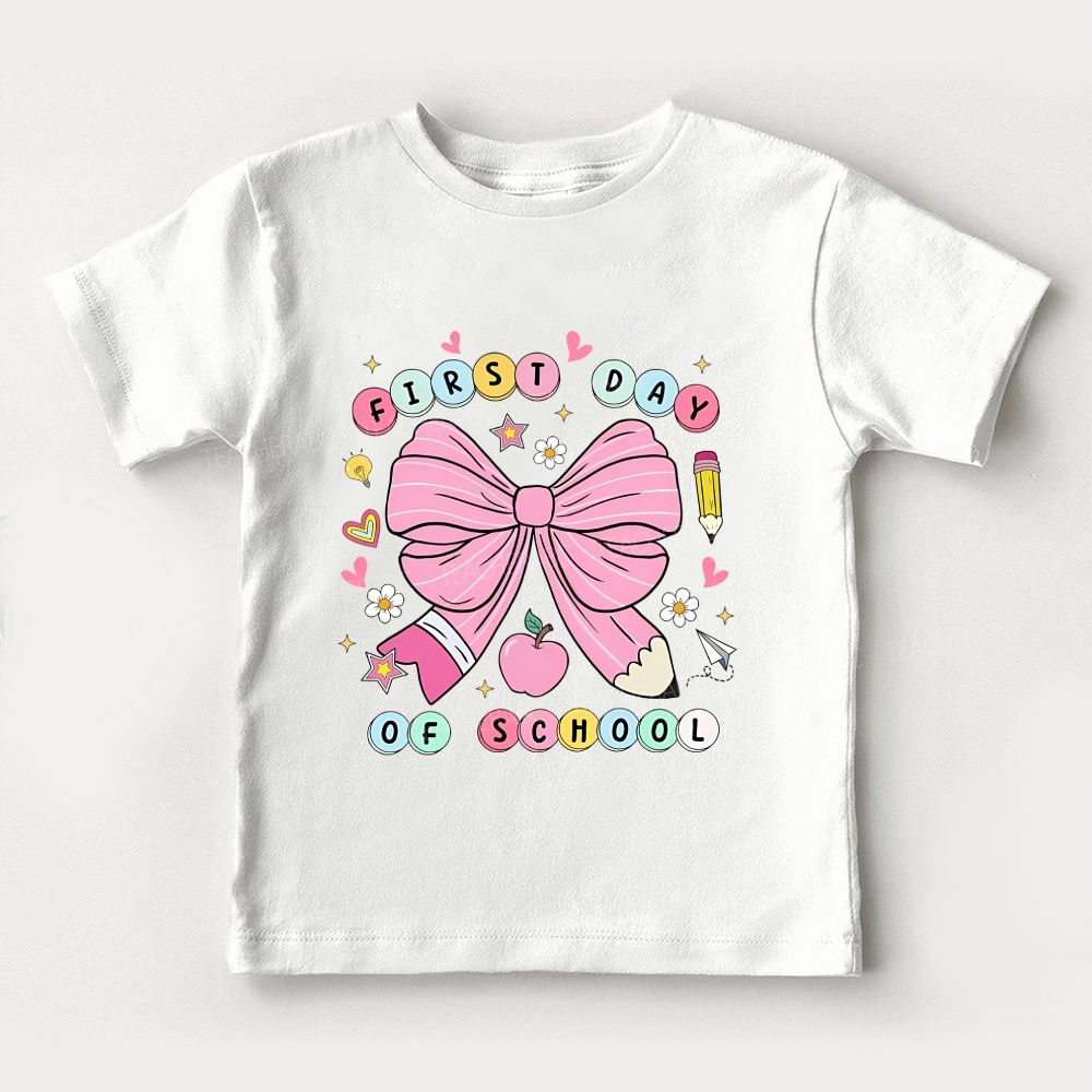 First Day Of School And School Bow Vibes Toddler T-shirts