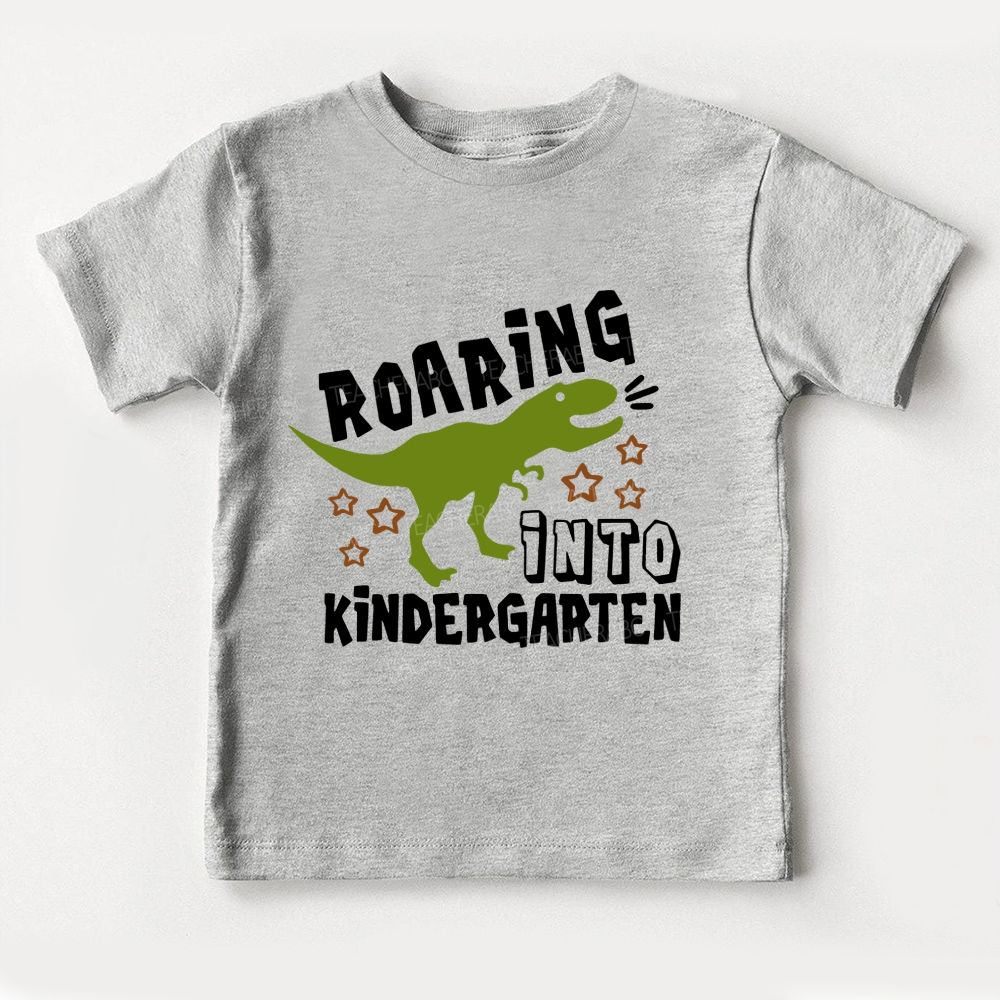 Personalized Grade Roaring Into Kindergarten And Little Dino Toddler T-shirts