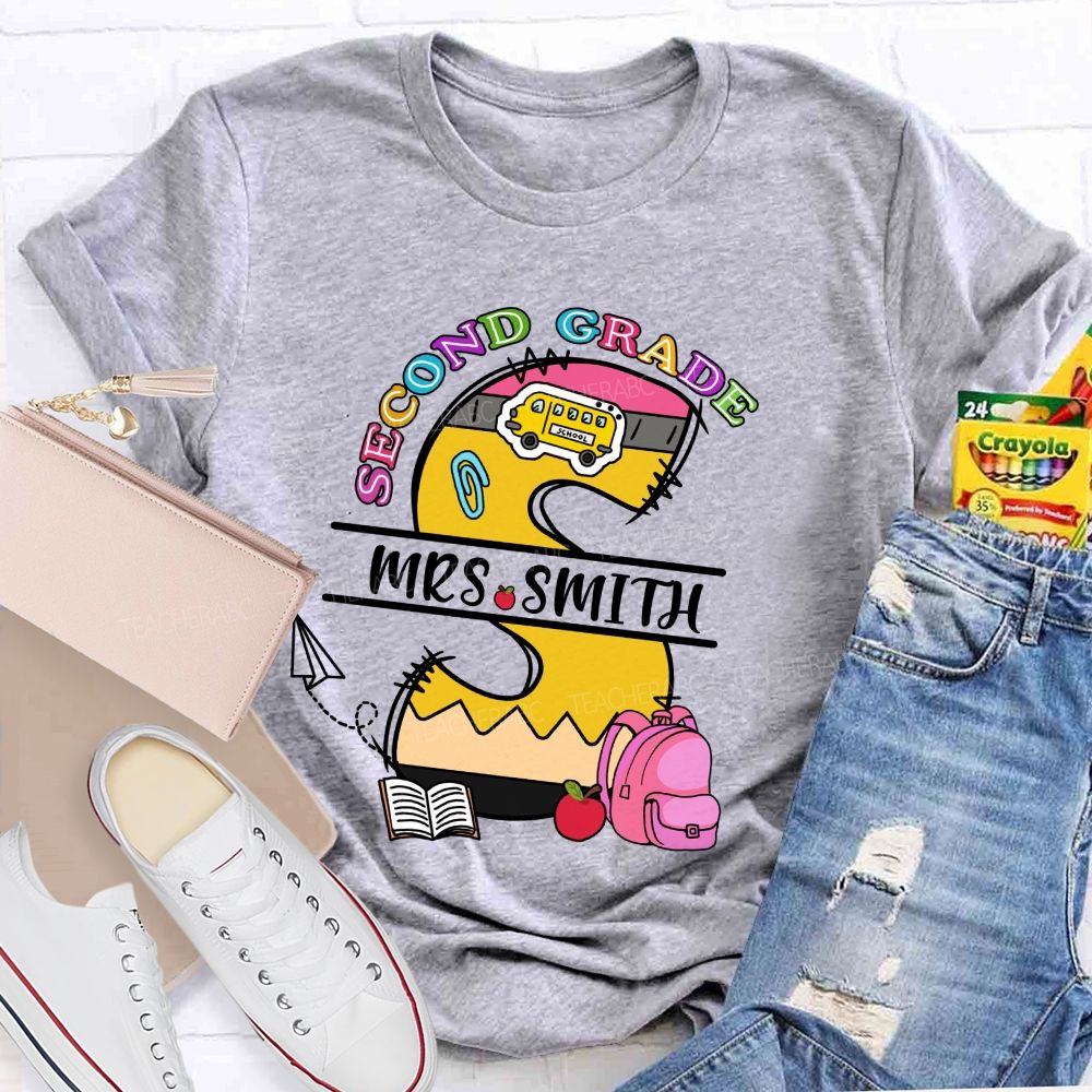 Personalized Grade And Name S Is For Smith Teacher T-shirt