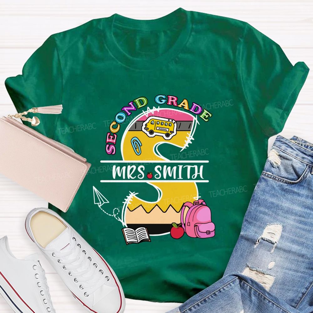 Personalized Grade And Name S Is For Smith Teacher T-shirt
