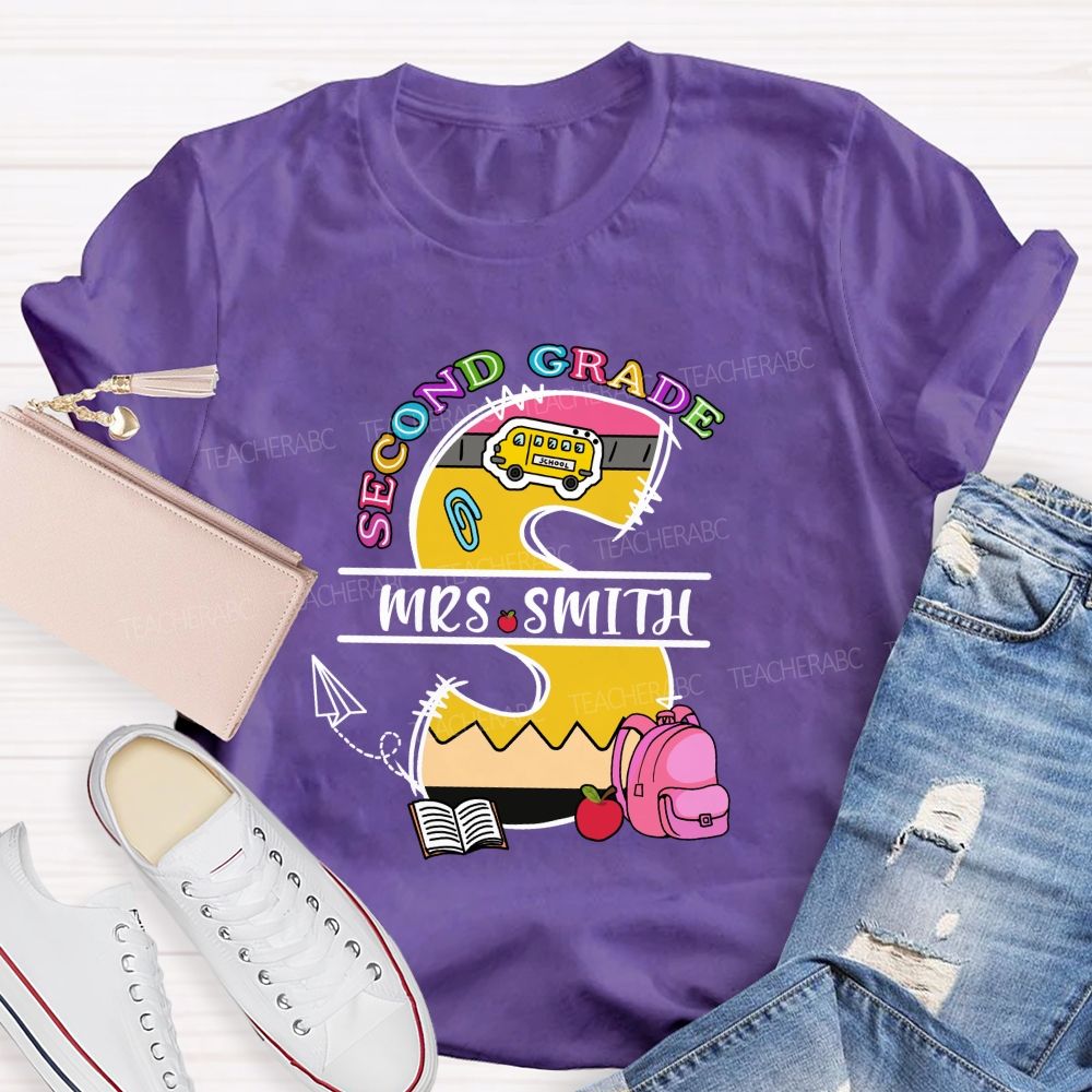 Personalized Grade And Name S Is For Smith Teacher T-shirt