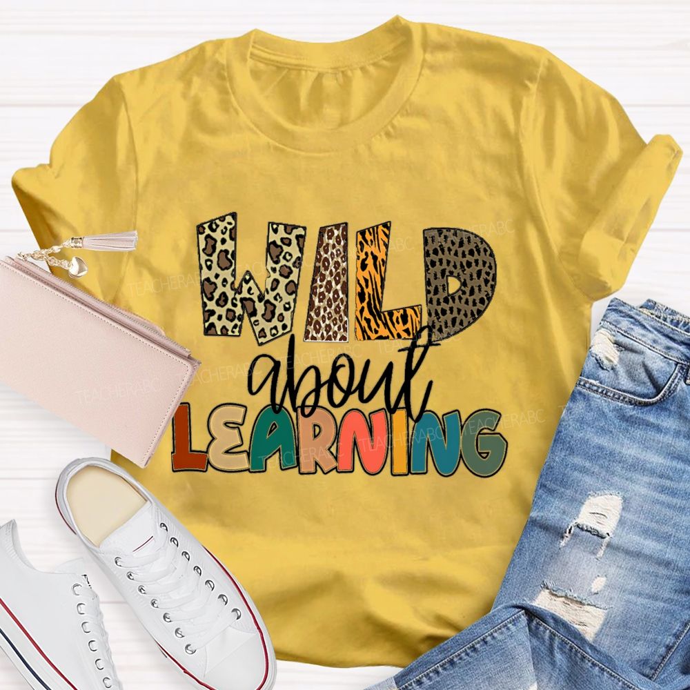 Wild About Learning Leopard Printed Teacher T-shirt