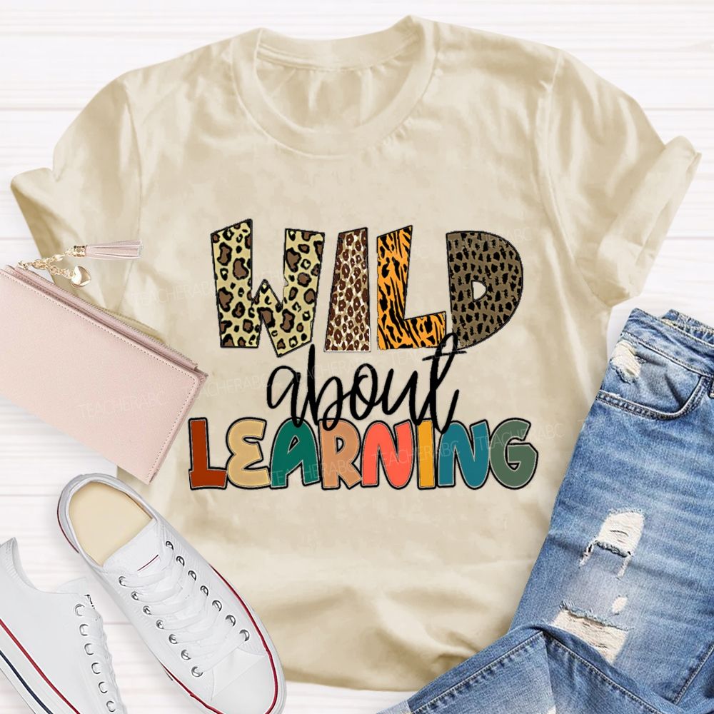 Wild About Learning Leopard Printed Teacher T-shirt