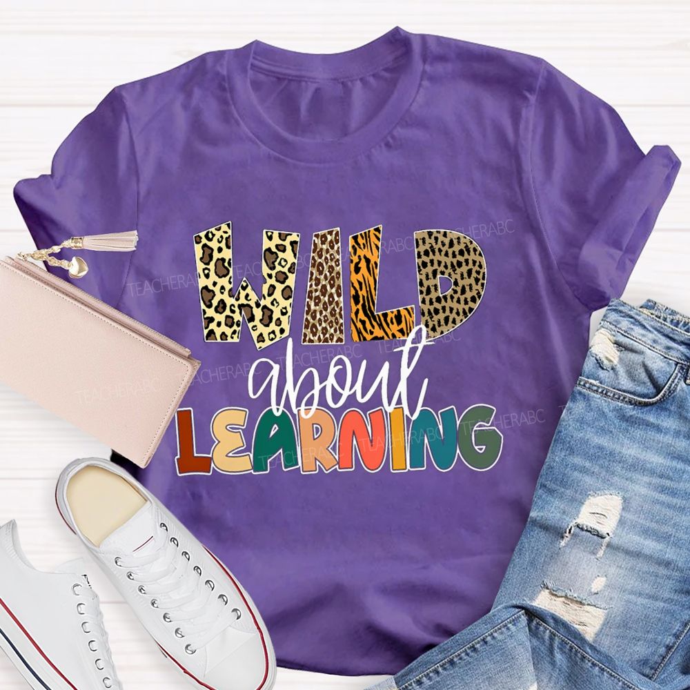 Wild About Learning Leopard Printed Teacher T-shirt