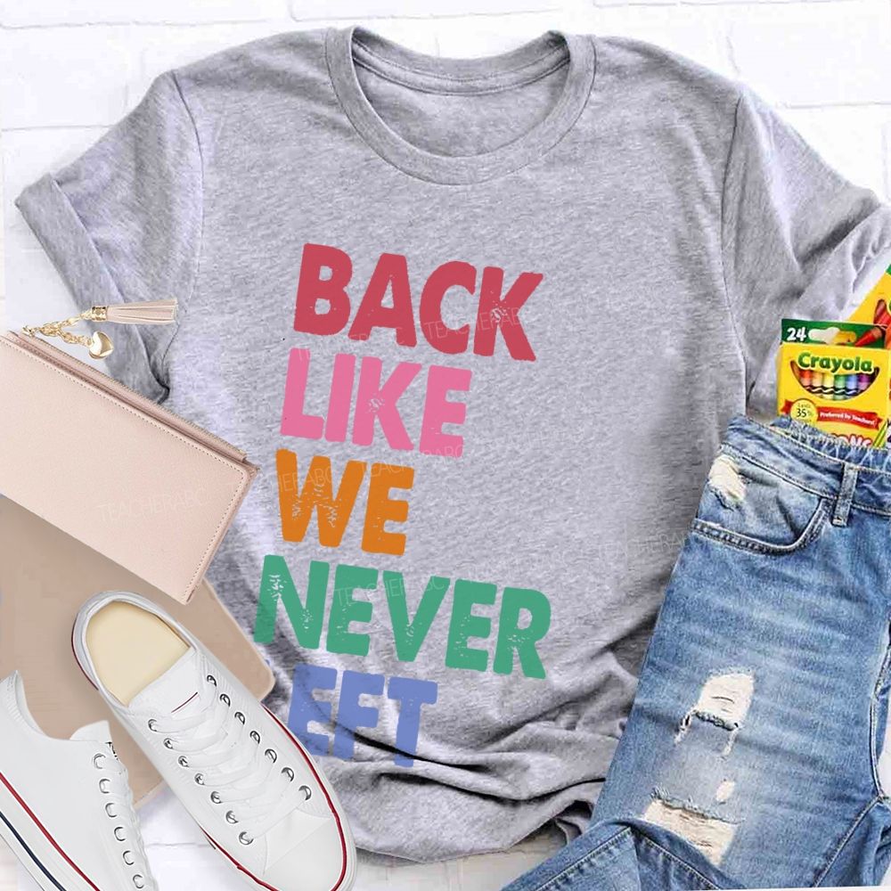 Back Like We Never Left   Teacher T-shirt