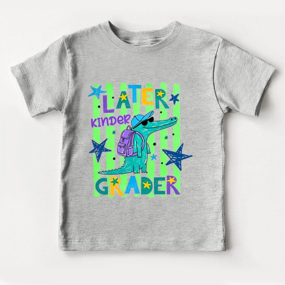 Personalized Grade Later Kinder Grader Cool Crocodile Toddler T-shirts