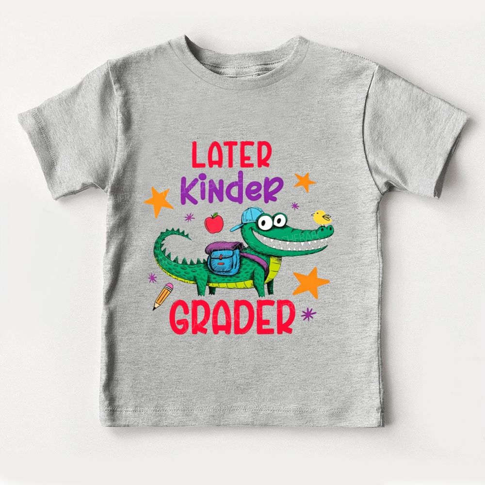 Personalized Grade Later Kinder Grader Crocodile Grades Up Toddler T-shirts