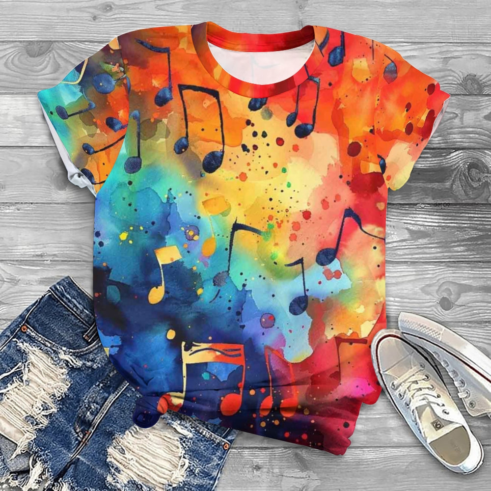 Gradient Musical Notes T-shirt