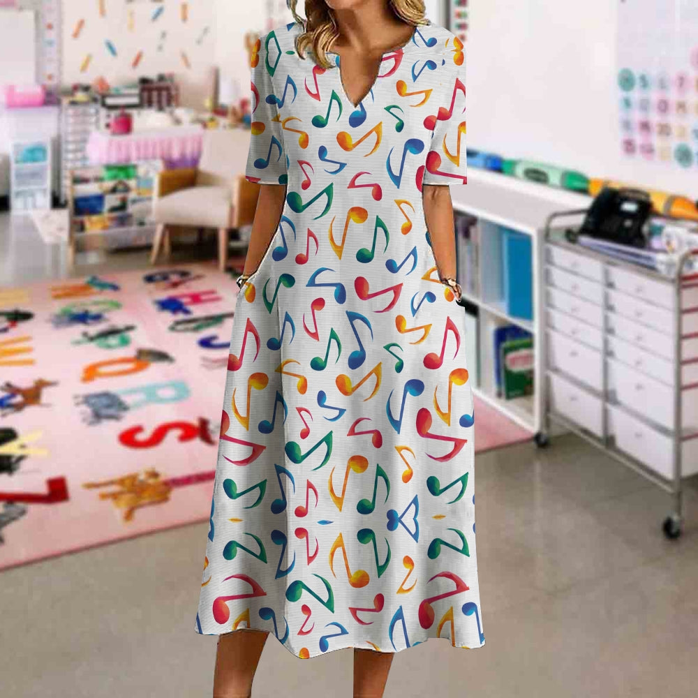 Symphony Notes Graphic Dress