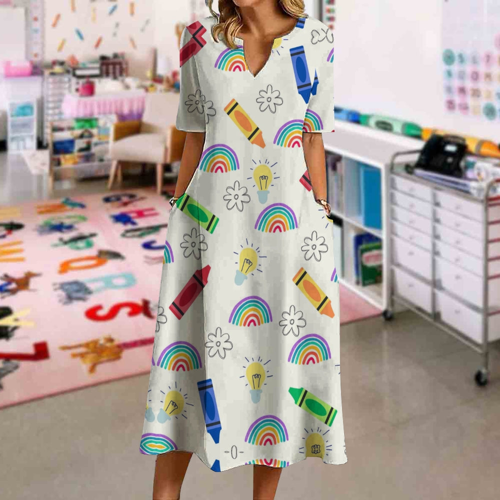 Teaching in Style Crayon Bow Dress