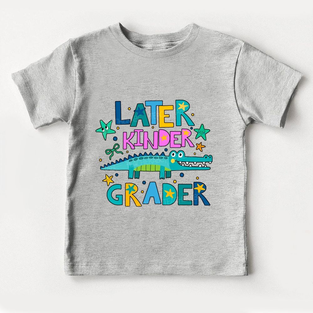 Personalized Grade Cute Alligator Later Kinder Grader Toddler T-shirts