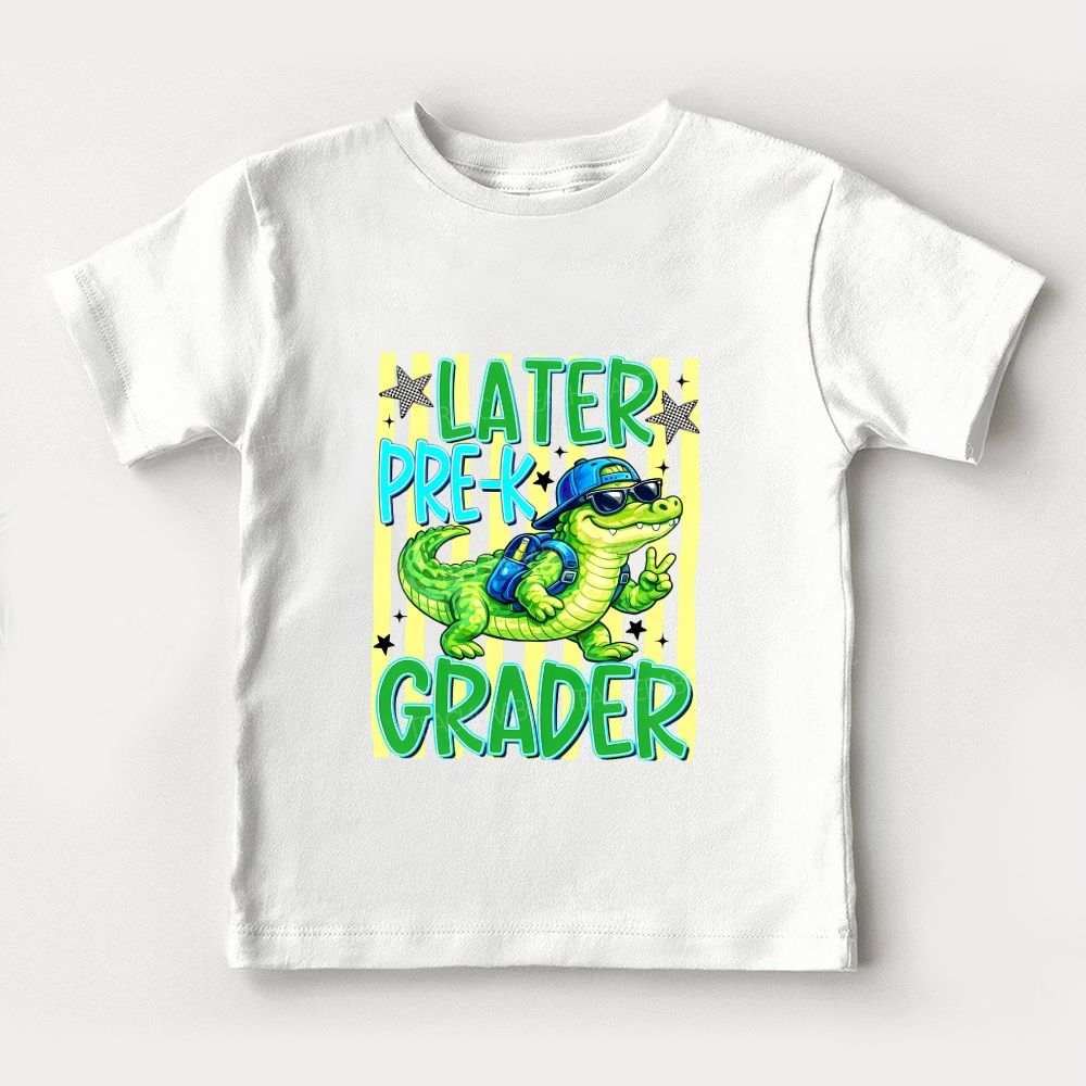 Personalized Grade Later Pre-K Grader Cool Croc Toddler T-shirts