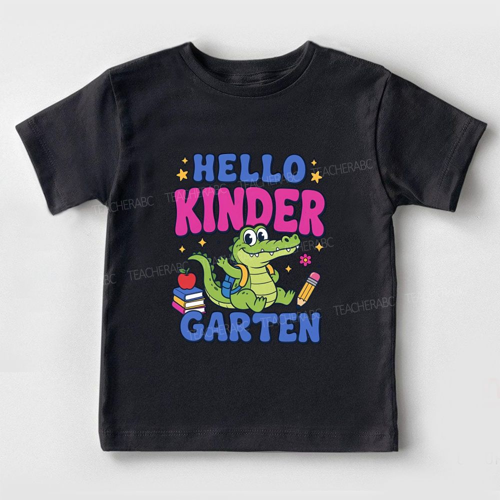 Personalized Grade Hello Kindergarten Backpack Crocodile Toddler T-shirts