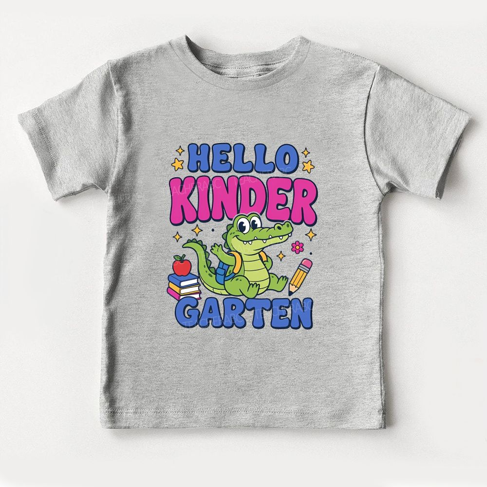 Personalized Grade Hello Kindergarten Backpack Crocodile Toddler T-shirts