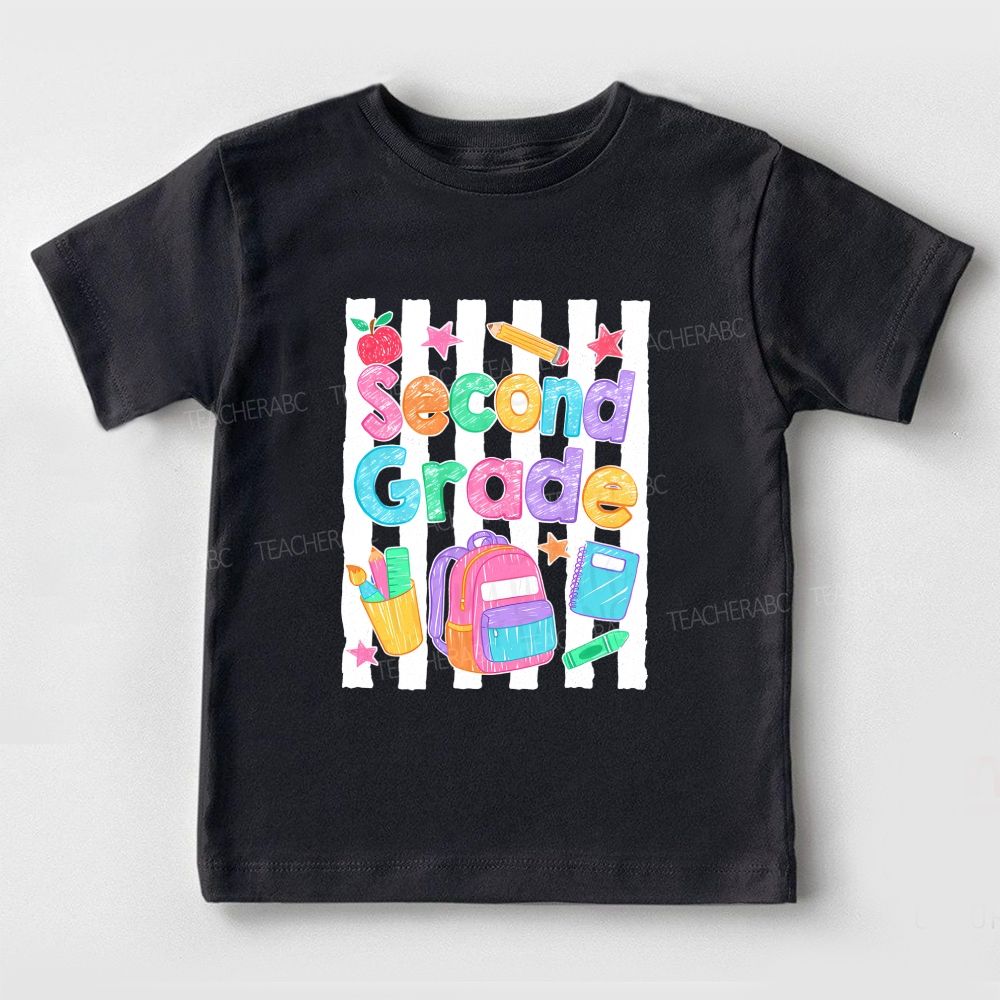 Personalized Grade Crayon And Backpack Kindergarten Toddler T-shirts