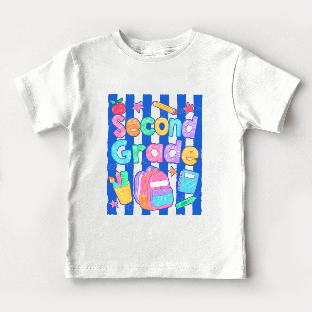 Personalized Grade Crayon And Backpack Kindergarten Toddler T-shirts