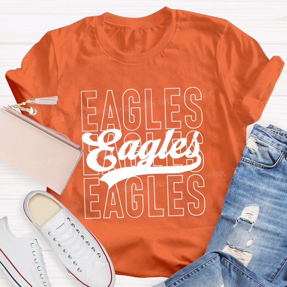 Personalized Mascot Simple Text Fonts Teacher T-Shirt
