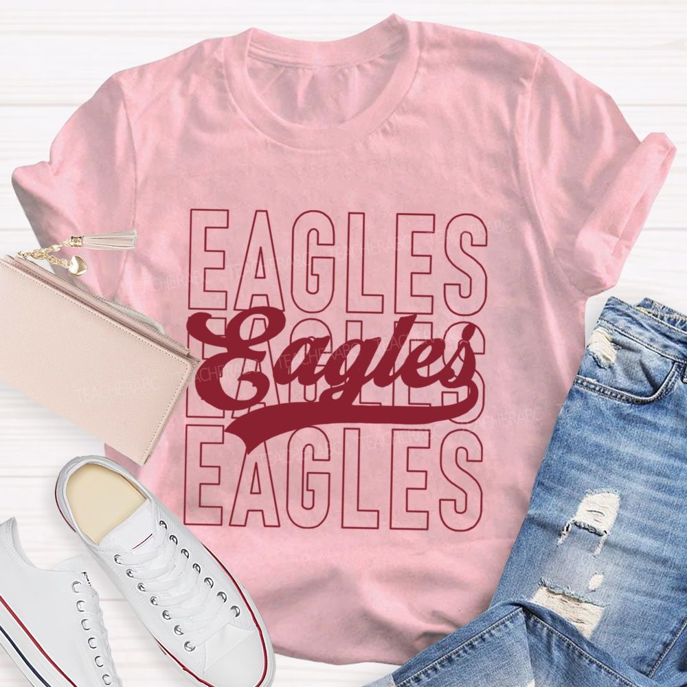 Personalized Mascot Simple Text Fonts Teacher T-Shirt