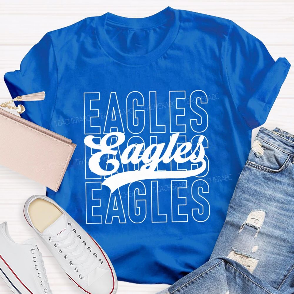 Personalized Mascot Simple Text Fonts Teacher T-Shirt