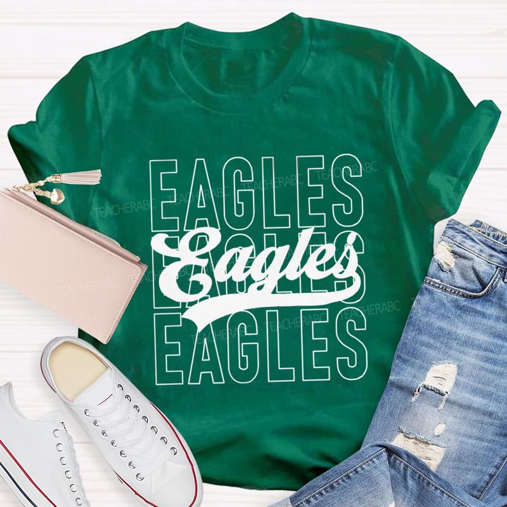 Personalized Mascot Simple Text Fonts Teacher T-Shirt