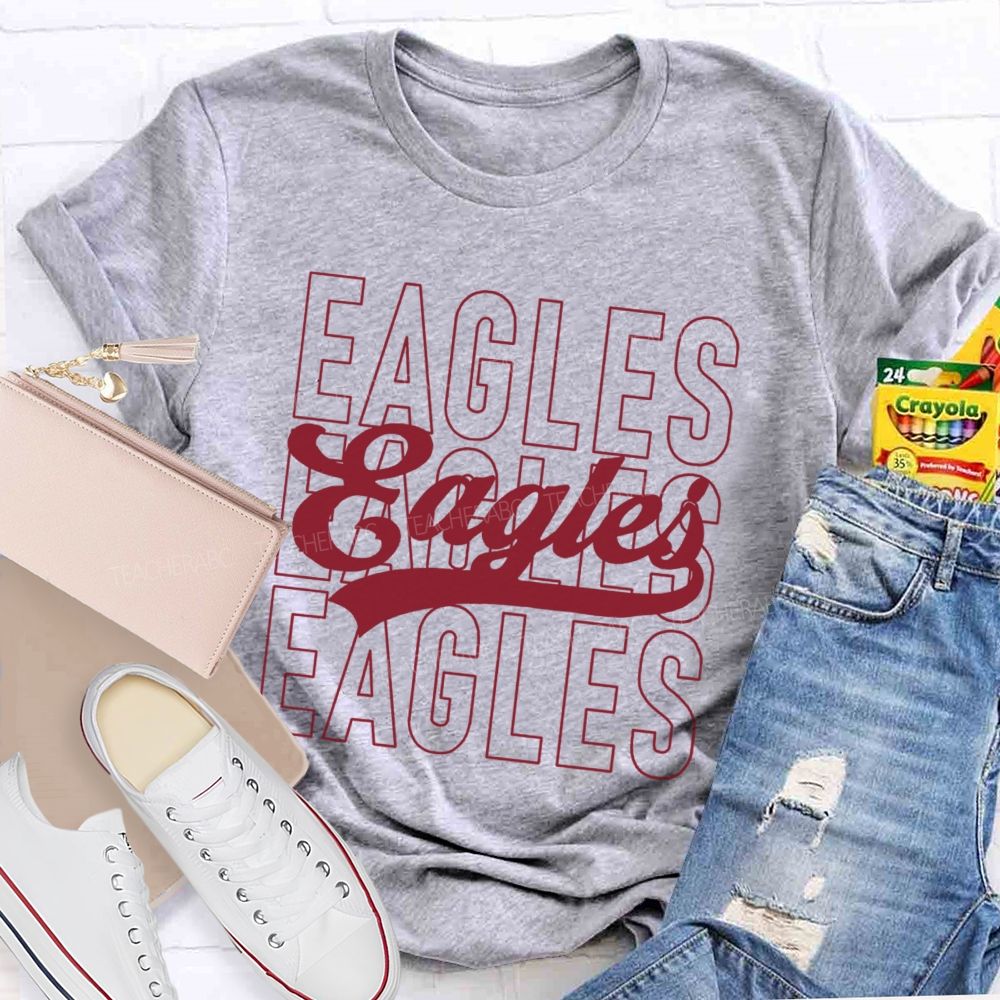 Personalized Mascot Simple Text Fonts Teacher T-Shirt