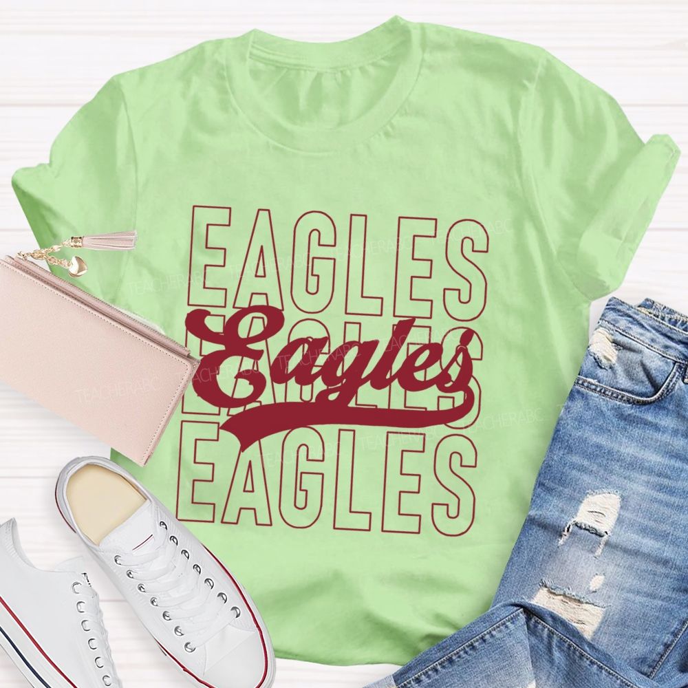 Personalized Mascot Simple Text Fonts Teacher T-Shirt