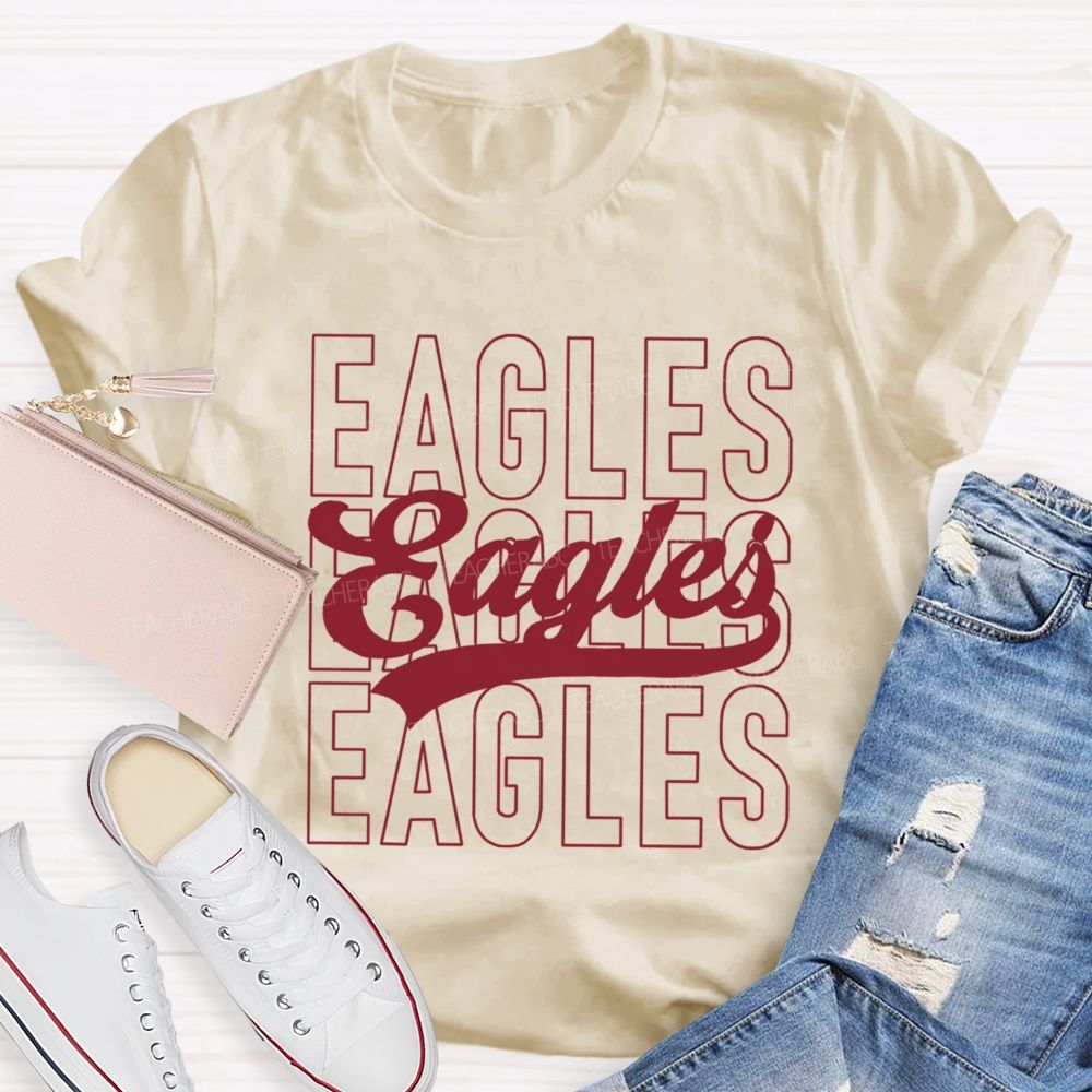 Personalized Mascot Simple Text Fonts Teacher T-Shirt