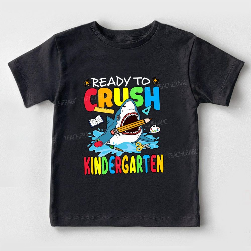Personalized Grade Ready To Crush Kindergarten And Shark Toddler T-shirts