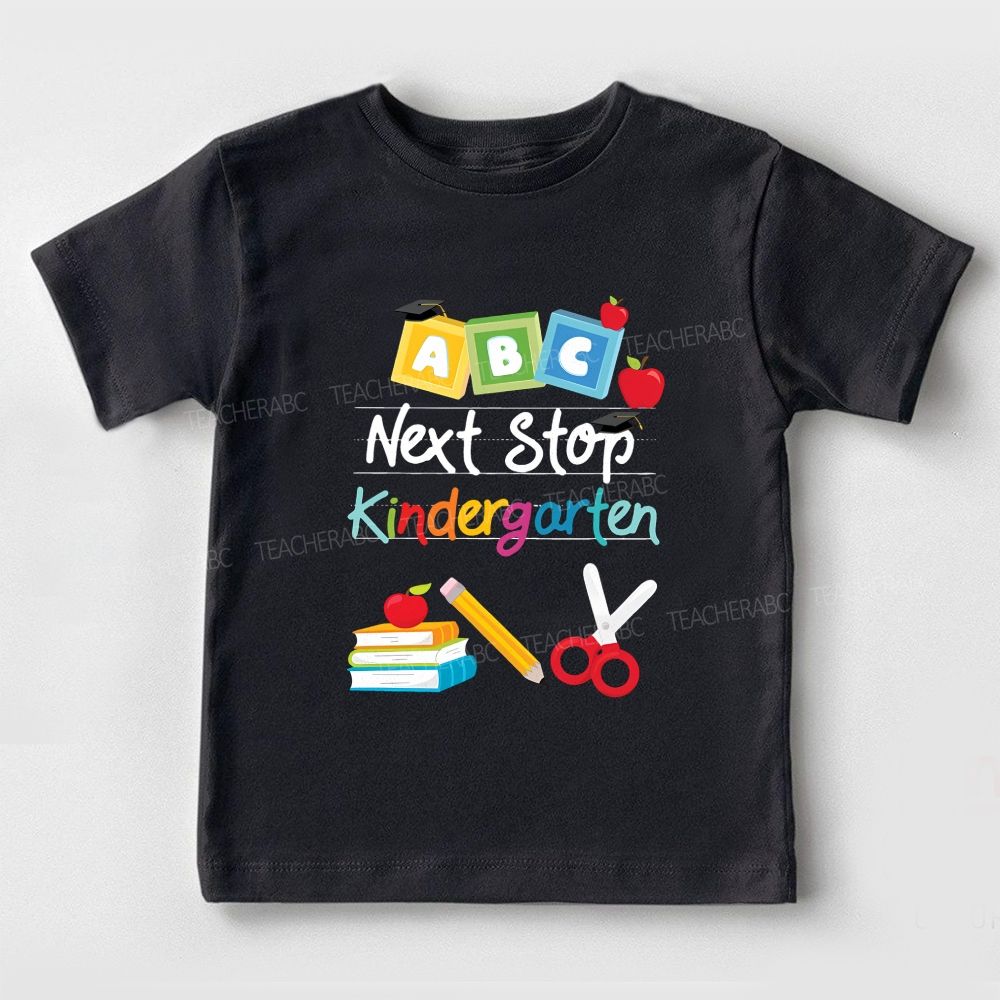 Personalized Grade Next Stop Kindergarten Abc Blocks Toddler T-shirts