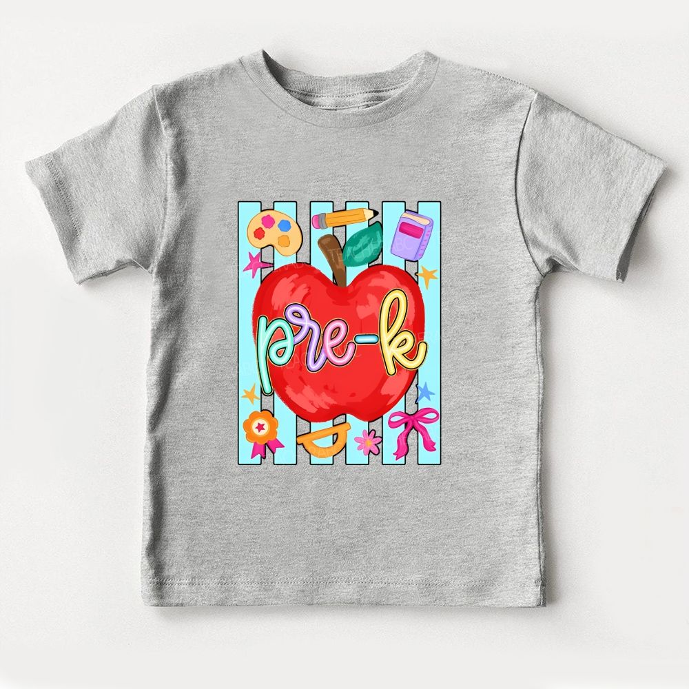 Personalized Grade Apple School Supply Pre-School Toddler T-shirts