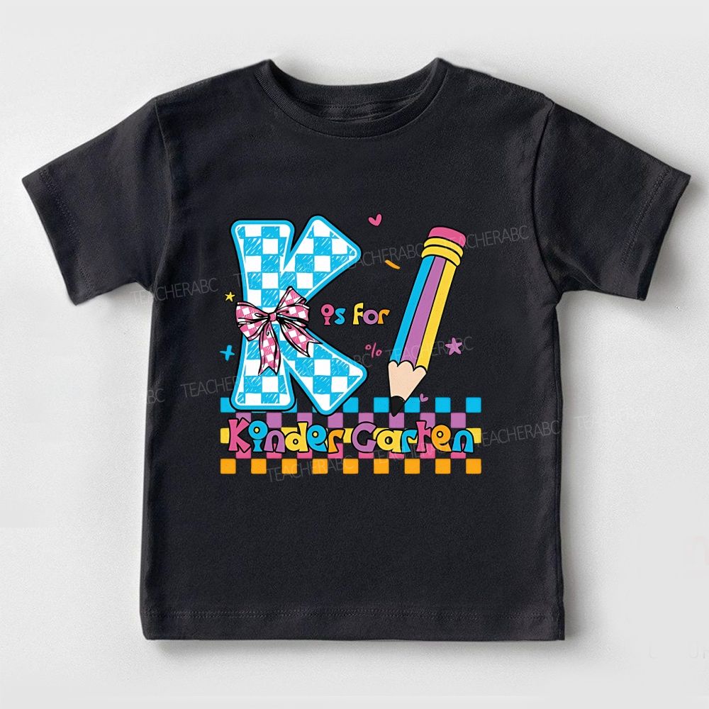 Personalized Grade K Is For Kindergarten Letter Pencil Toddler T-shirts