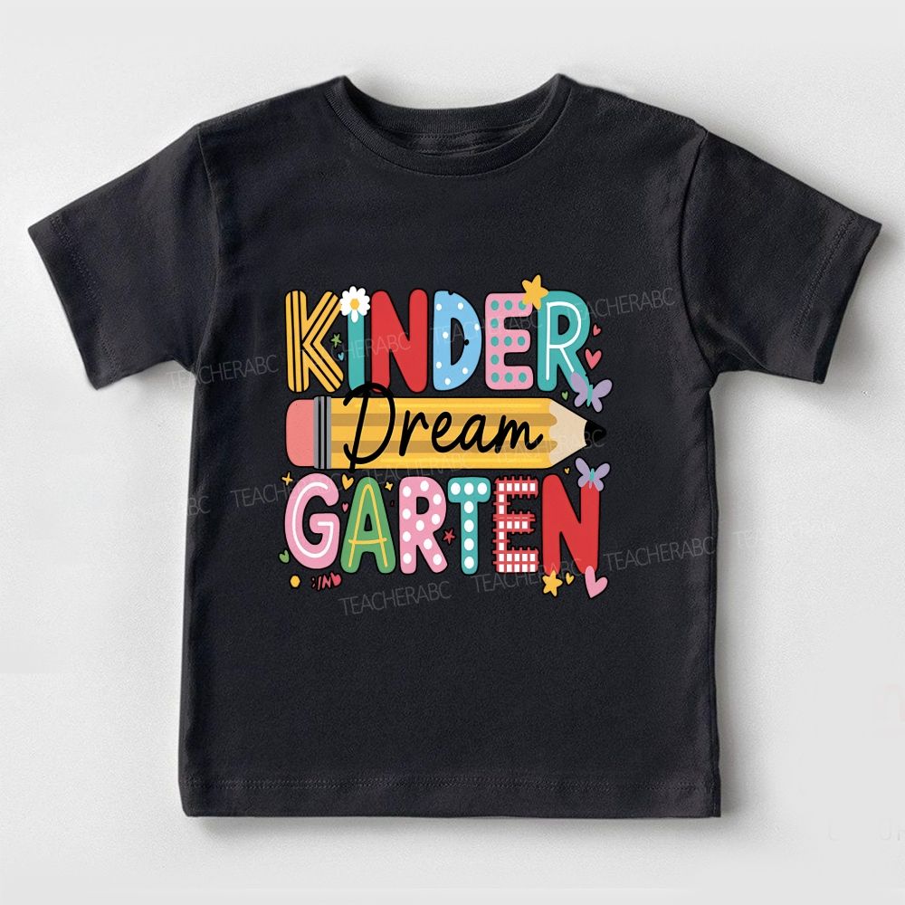 Personalized Grade Kinder Dream Garten Letter Pencil Toddler T-shirts